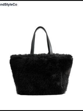 Faux Fur Tote Bag, Spacious Handbag for Everyday & Travel
